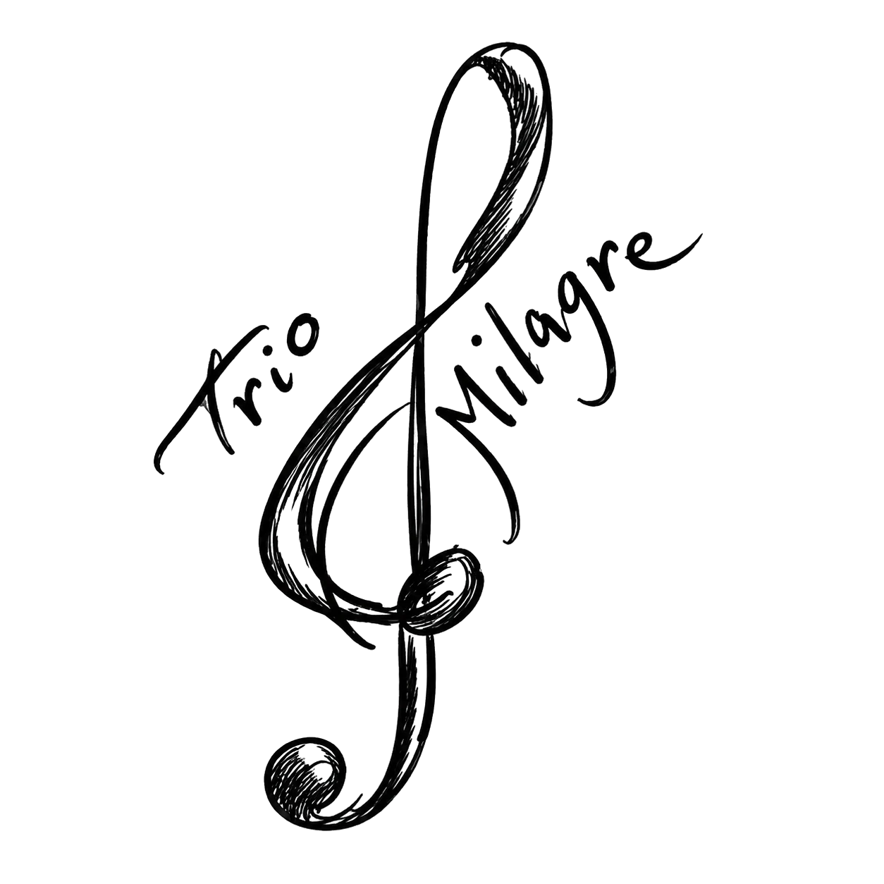Håndtegnet Trio Milagre-logo